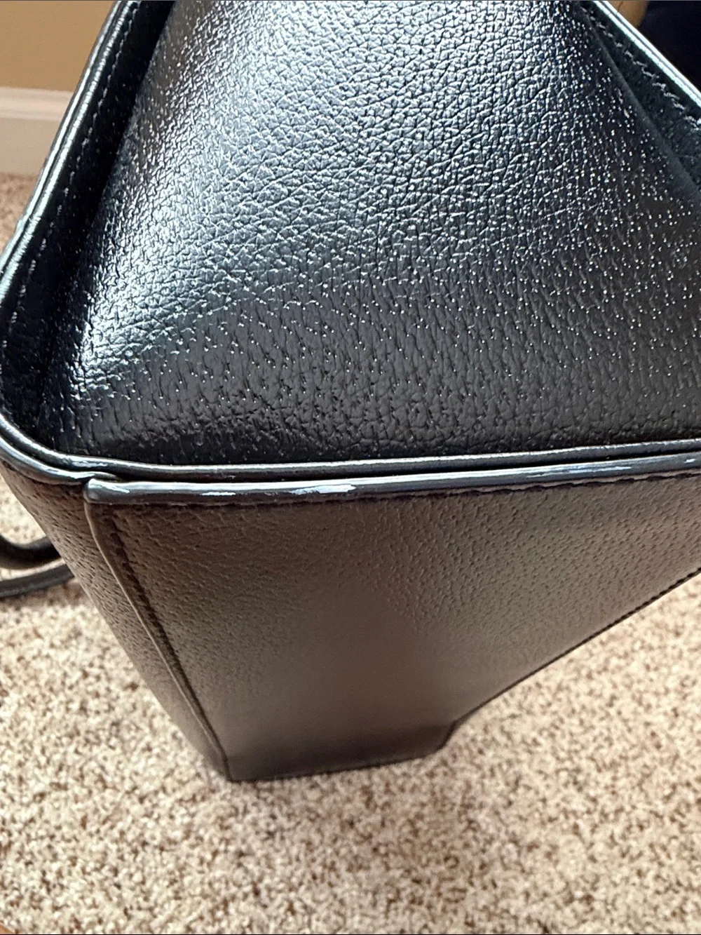 kate spade Black Pebbled Leather Satchel with Top Handles